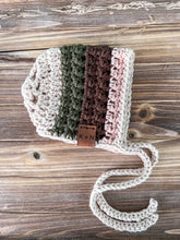 Load image into Gallery viewer, Baby Bonnets, Summer Bonnet, Cotton Baby Headwear, Photo Prop, Baby Hat, crochet, knit, knitting, handmade