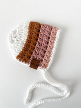 Load image into Gallery viewer, Baby Bonnets, Summer Bonnet, Cotton Baby Headwear, Photo Prop, Baby Hat, crochet, knit, knitting, handmade