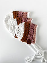 Load image into Gallery viewer, Baby Bonnets, Summer Bonnet, Cotton Baby Headwear, Photo Prop, Baby Hat, crochet, knit, knitting, handmade