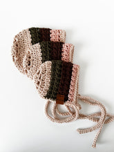 Load image into Gallery viewer, Baby Bonnets, Summer Bonnet, Cotton Baby Headwear, Photo Prop, Baby Hat, crochet, knit, knitting, handmade