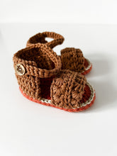 Load image into Gallery viewer, 0-3 month Cotton Baby Sandals, Baby Shoes, Photo prop, Soft Baby Shoe, Baby summer Shoe, summer wear, Footwear, knit wear, Crochet