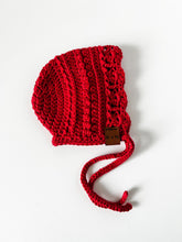 Load image into Gallery viewer, Azalea Baby Bonnets, Summer Bonnet, Cotton Baby Headwear, Photo Prop, Baby Hat, crochet, knit, knitting, handmade